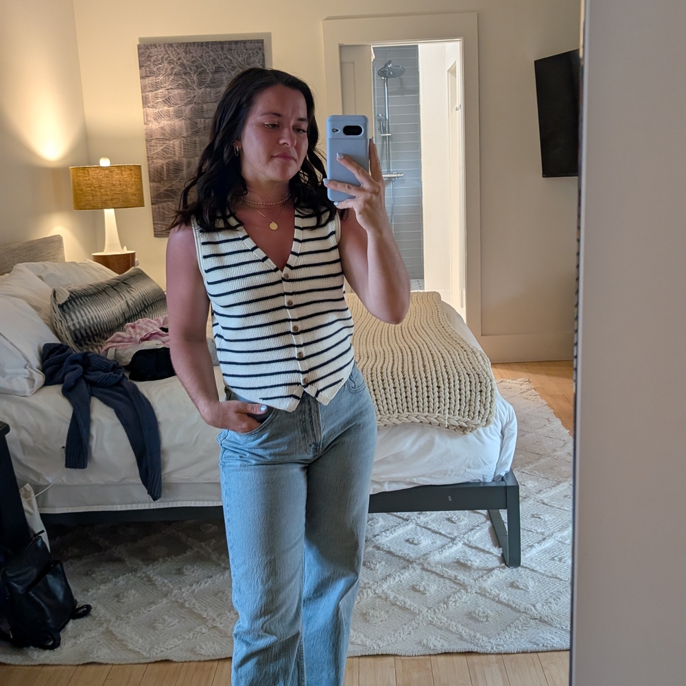 Striped Button-Up Vest